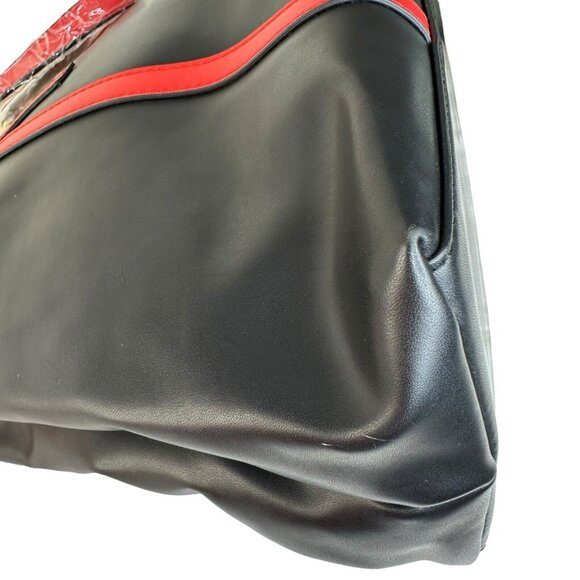 Roberta di Camerino Tote Shoulder Bag Ribbon Motif Leather red PVC Closed Zippe - Picture 10 of 16